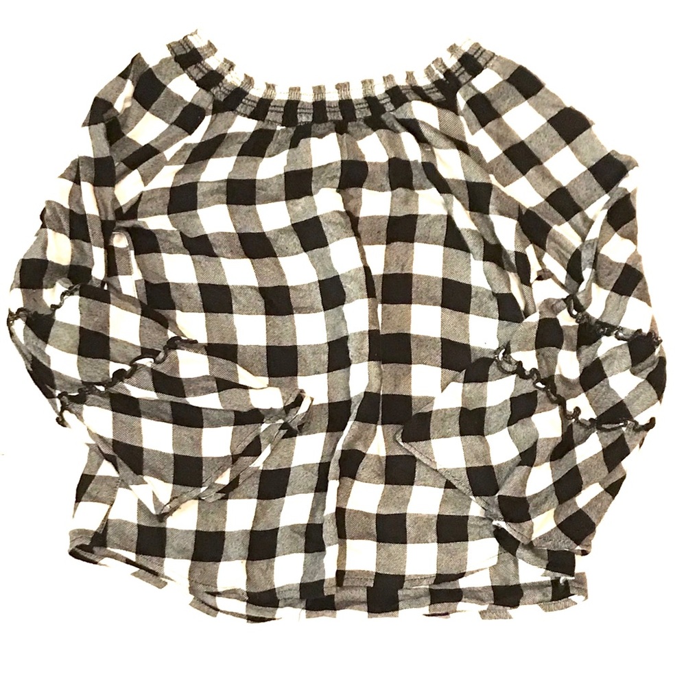 Justice Girls Black & White Shirt Size (14)